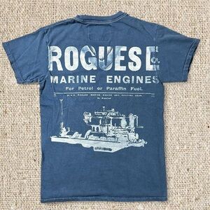 2000s Rogues Gallery Marine Engines Single Stitch V-Neck Tee